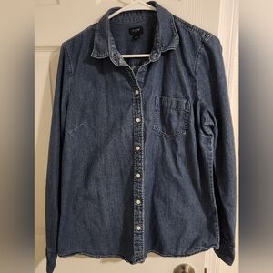 J. Crew Blue Denim Button-Up Shirt